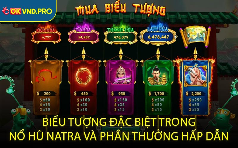 Biểu tượng đặc biệt trong Nổ Hũ Natra và phần thưởng hấp dẫn